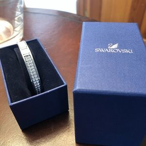 NIB Swarovski Leather + Crystal Bracelet